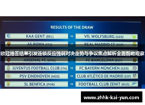 欧冠抽签结果引发连锁反应强弱对决走势与争议焦点解析全面前瞻观察